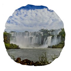 Waterfalls Landscape At Iguazu Park Large 18  Premium Round Cushions