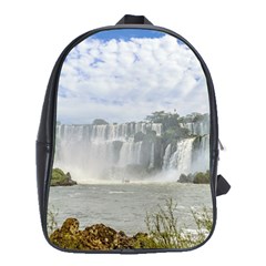 Waterfalls Landscape At Iguazu Park School Bags (xl)  by dflcprints