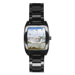 Waterfalls Landscape At Iguazu Park Stainless Steel Barrel Watch