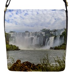 Waterfalls Landscape At Iguazu Park Flap Messenger Bag (s)