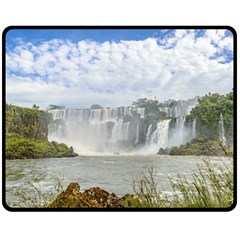 Waterfalls Landscape At Iguazu Park Double Sided Fleece Blanket (medium) 