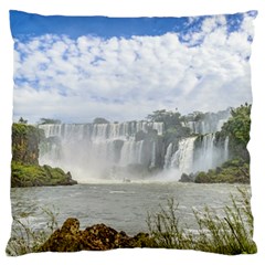 Waterfalls Landscape At Iguazu Park Standard Flano Cushion Cases (one Side) 