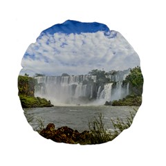 Waterfalls Landscape At Iguazu Park Standard 15  Premium Flano Round Cushions