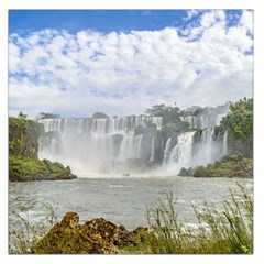 Waterfalls Landscape At Iguazu Park Large Satin Scarf (square) by dflcprints