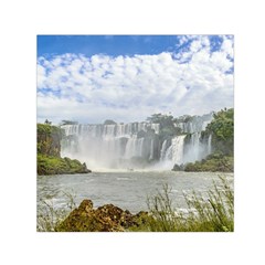 Waterfalls Landscape At Iguazu Park Small Satin Scarf (square) 