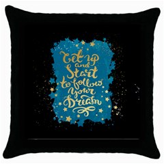 Let Up And Start(gold)3 Black Throw Pillow Case by walala