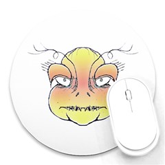 Angry Monster Portrait Drawing Round Mousepads by dflcprints