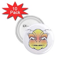 Angry Monster Portrait Drawing 1 75  Buttons (10 Pack)