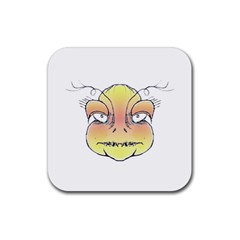 Angry Monster Portrait Drawing Rubber Coaster (square) 