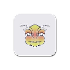 Angry Monster Portrait Drawing Rubber Square Coaster (4 Pack)  by dflcprints