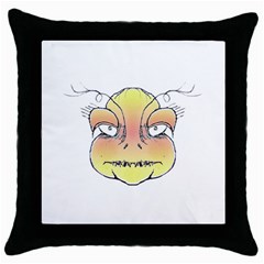 Angry Monster Portrait Drawing Throw Pillow Cases (black)