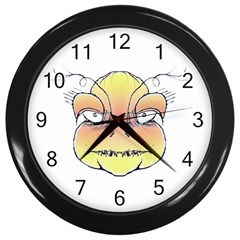 Angry Monster Portrait Drawing Wall Clocks (black)