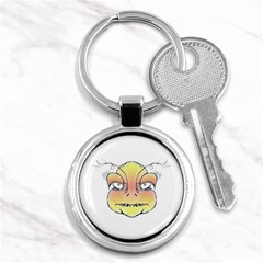 Angry Monster Portrait Drawing Key Chains (round) 