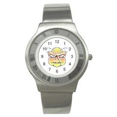 Angry Monster Portrait Drawing Stainless Steel Watches