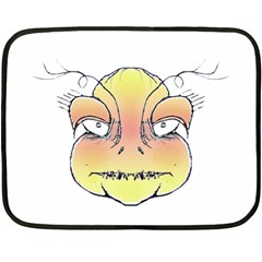 Angry Monster Portrait Drawing Fleece Blanket (mini)