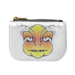 Angry Monster Portrait Drawing Mini Coin Purses by dflcprints