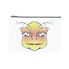 Angry Monster Portrait Drawing Cosmetic Bag (large)  by dflcprints