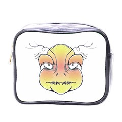 Angry Monster Portrait Drawing Mini Toiletries Bags by dflcprints