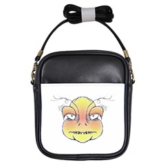 Angry Monster Portrait Drawing Girls Sling Bags by dflcprints