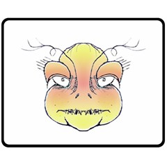 Angry Monster Portrait Drawing Fleece Blanket (medium) 