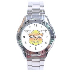 Angry Monster Portrait Drawing Stainless Steel Men s Watch by dflcprints