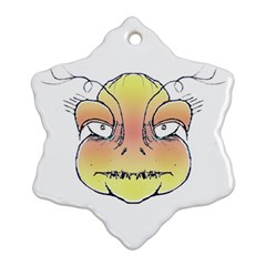 Angry Monster Portrait Drawing Ornament (snowflake) 