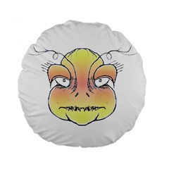 Angry Monster Portrait Drawing Standard 15  Premium Round Cushions by dflcprints