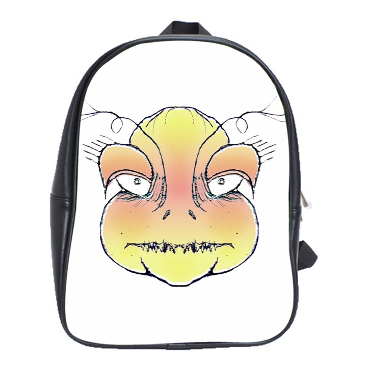 Angry Monster Portrait Drawing School Bags (XL) 