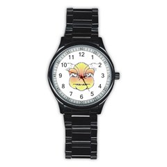 Angry Monster Portrait Drawing Stainless Steel Round Watches