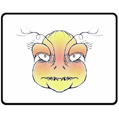 Angry Monster Portrait Drawing Double Sided Fleece Blanket (medium) 