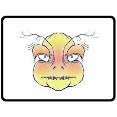 Angry Monster Portrait Drawing Double Sided Fleece Blanket (large)  by dflcprints