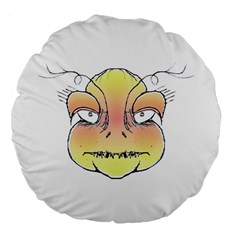 Angry Monster Portrait Drawing Large 18  Premium Flano Round Cushions