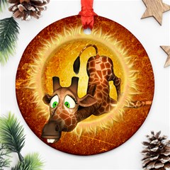 I m Waiting For You, Cute Giraffe Ornament (round) 