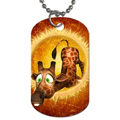 I m Waiting For You, Cute Giraffe Dog Tag (two Sides) by FantasyWorld7