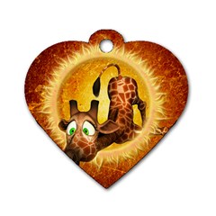 I m Waiting For You, Cute Giraffe Dog Tag Heart (one Side)