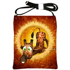 I m Waiting For You, Cute Giraffe Shoulder Sling Bags by FantasyWorld7