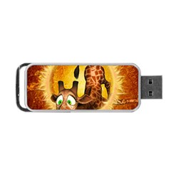 I m Waiting For You, Cute Giraffe Portable Usb Flash (one Side) by FantasyWorld7