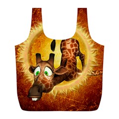 I m Waiting For You, Cute Giraffe Full Print Recycle Bags (l)  by FantasyWorld7