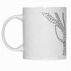 Modern Geometric Christmas Deer Illustration White Mugs by Dushan