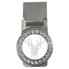 Modern Geometric Christmas Deer Illustration Money Clips (cz) 