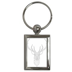 Modern Geometric Christmas Deer Illustration Key Chains (rectangle)  by Dushan