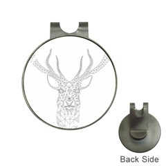 Modern Geometric Christmas Deer Illustration Hat Clips With Golf Markers