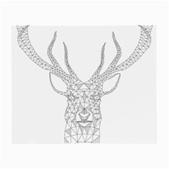 Modern Geometric Christmas Deer Illustration Small Glasses Cloth by Dushan