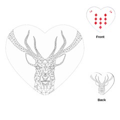 Modern Geometric Christmas Deer Illustration Playing Cards (heart) 