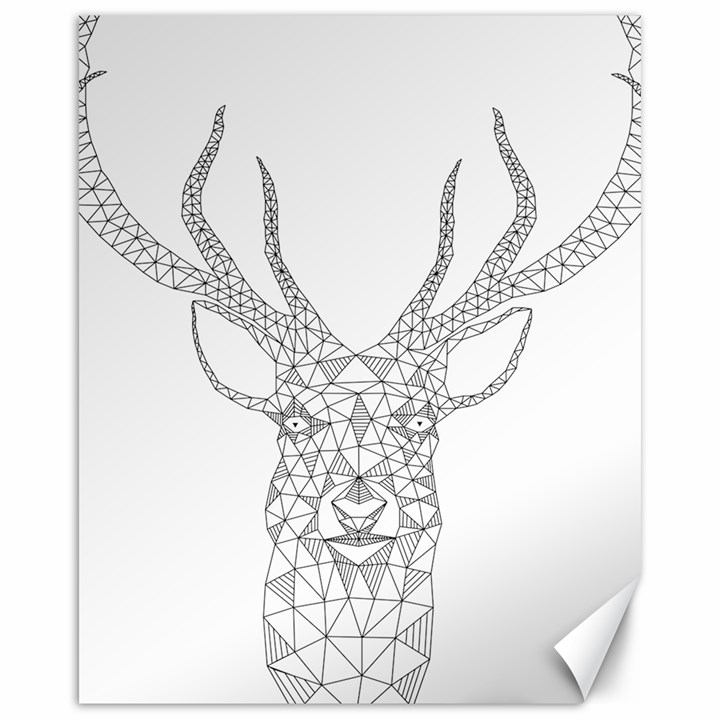 Modern Geometric Christmas Deer Illustration Canvas 16  x 20  