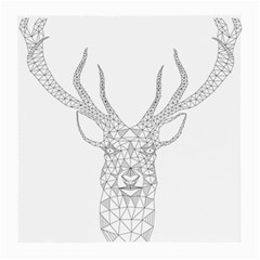 Modern Geometric Christmas Deer Illustration Medium Glasses Cloth