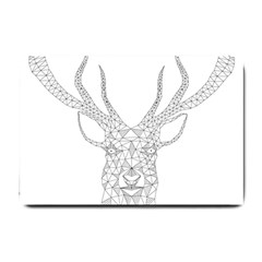 Modern Geometric Christmas Deer Illustration Small Doormat 