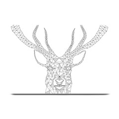 Modern Geometric Christmas Deer Illustration Plate Mats by Dushan