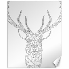 Modern Geometric Christmas Deer Illustration Canvas 11  X 14  