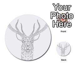 Modern Geometric Christmas Deer Illustration Multi-purpose Cards (round)  by Dushan